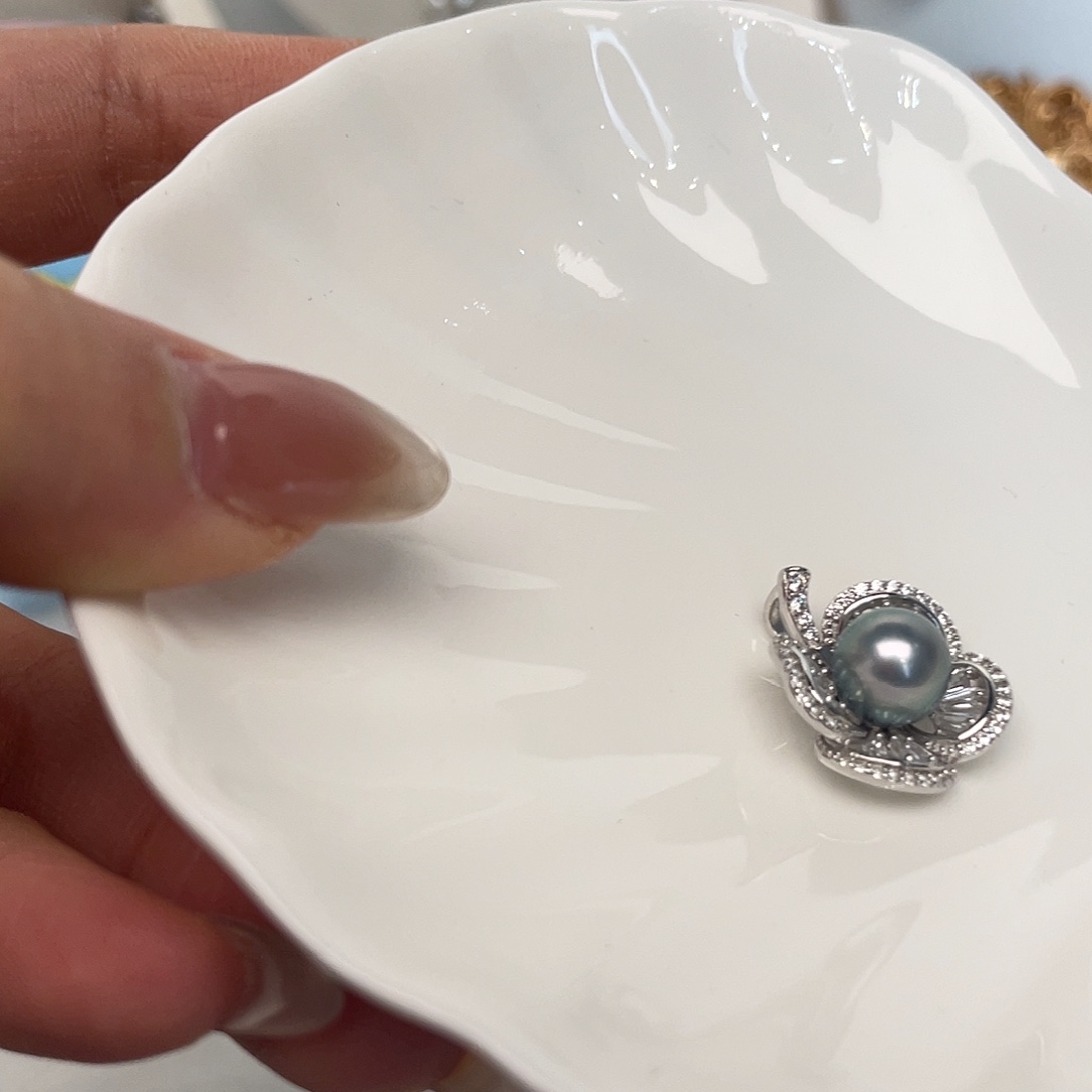 吊坠(不含链)海水珍珠银S925镶嵌