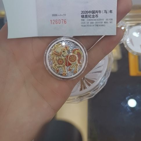 纯银银马纪念币076