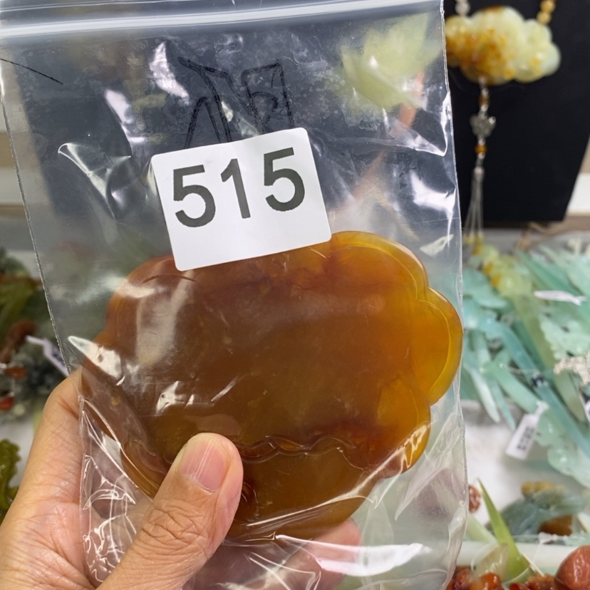 【闪购商品】岫玉发饰合金月**花