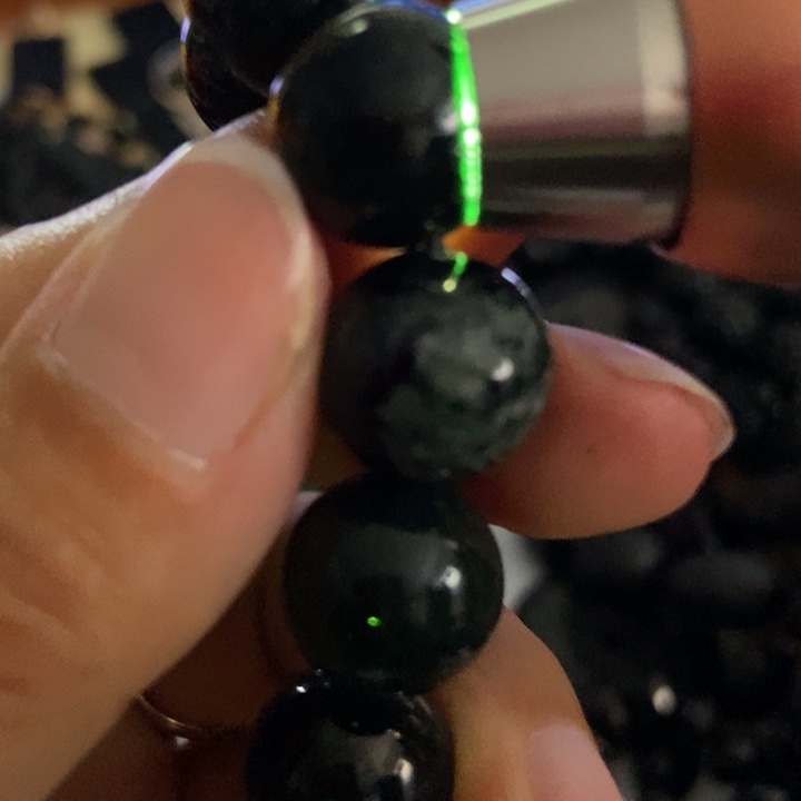 翡翠未镶嵌手链墨翠14