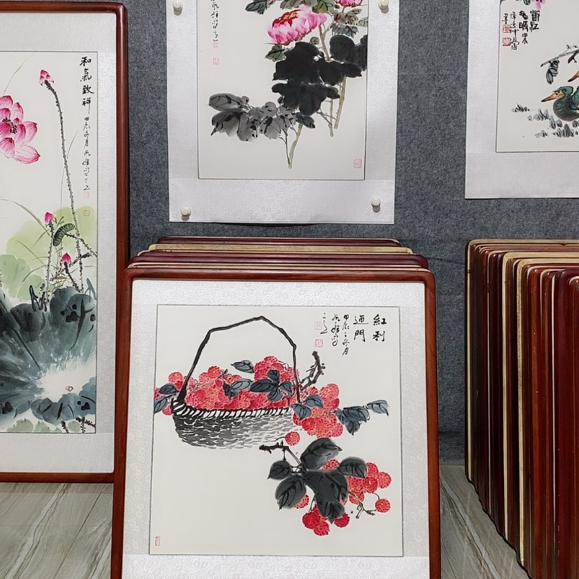 【闪购商品】国画书画作品带框65×65厘米