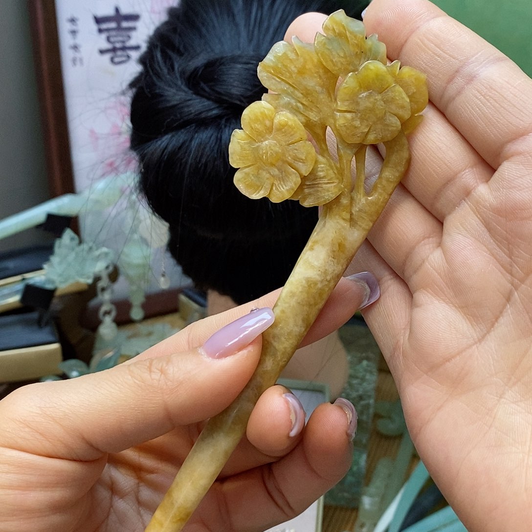 蛇纹石玉发簪未镶嵌