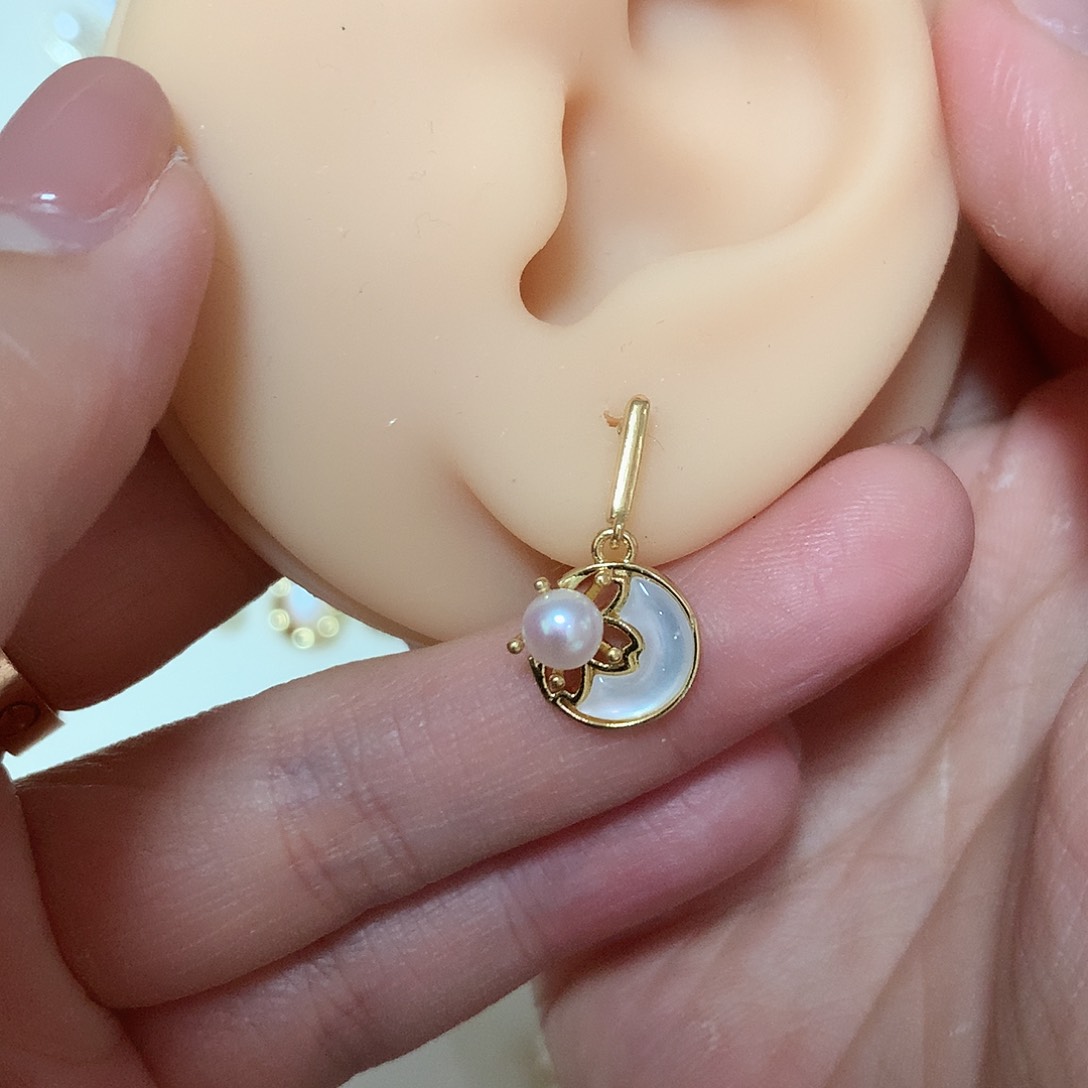 淡水珍珠耳饰合金