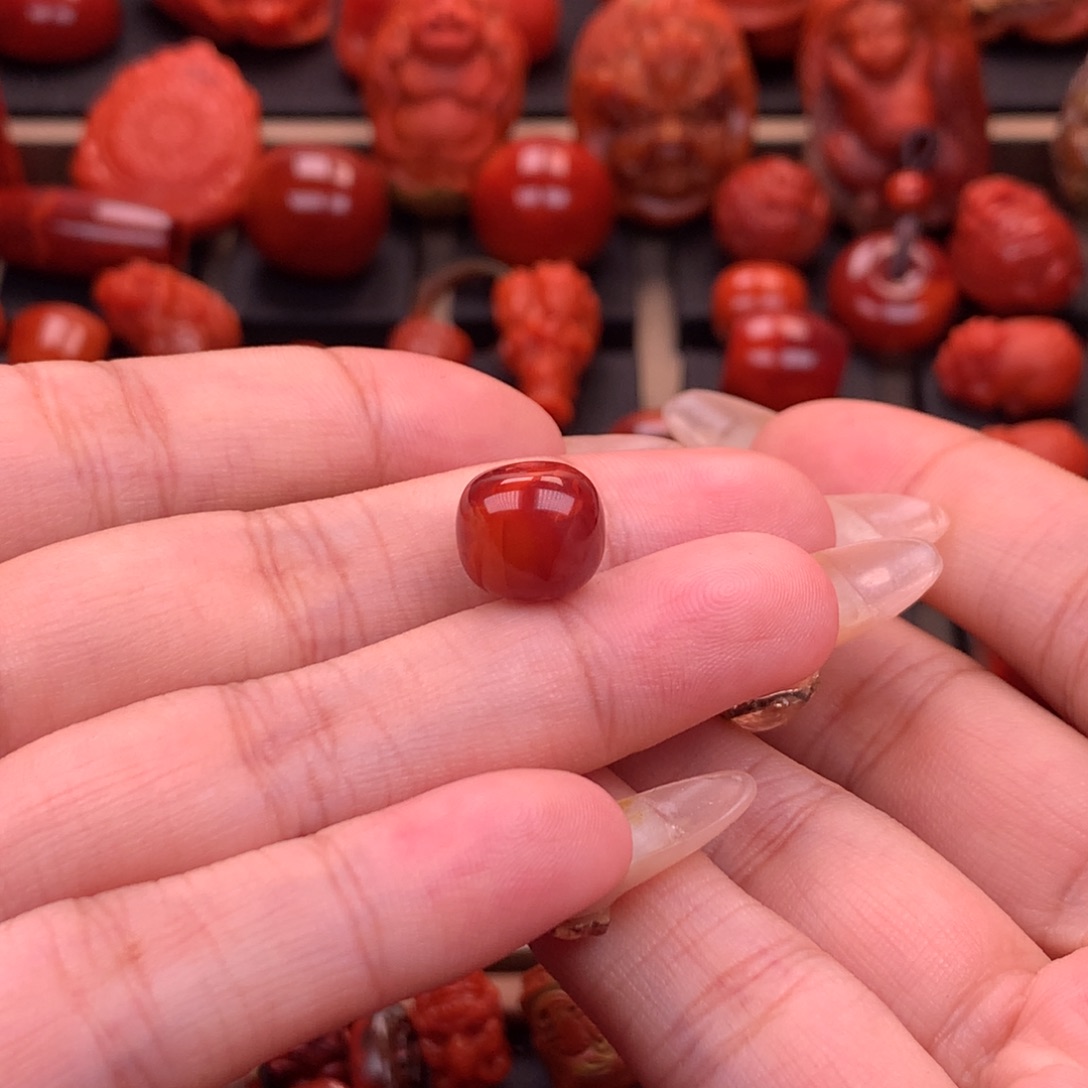 南红玛瑙南红川料原矿老型单珠11mm未镶嵌