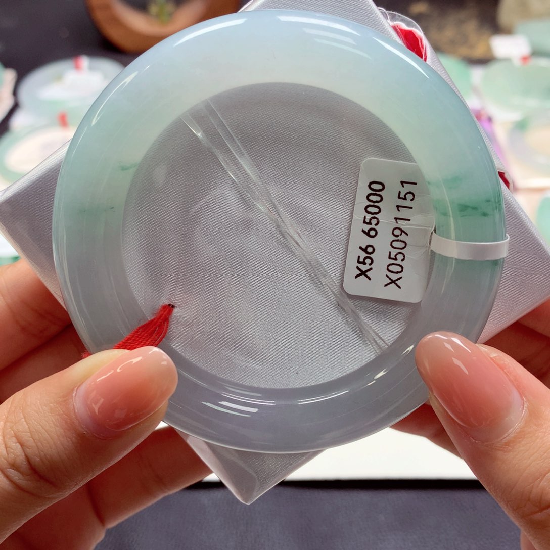 翡翠手镯未镶嵌56胖圆（26）16号