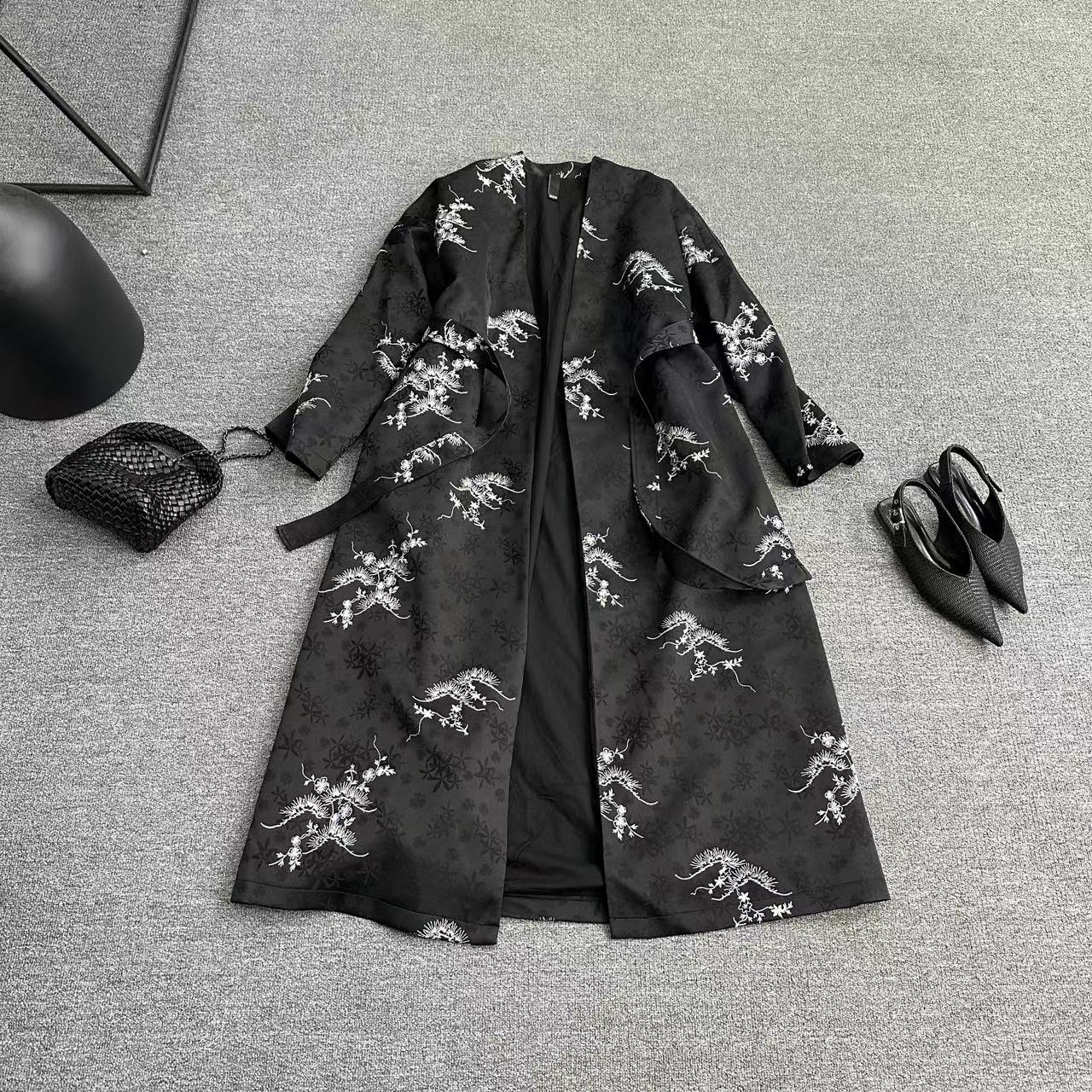 No退No换！！慎拍 ！外套春款提花小众老钱风风衣开衫国潮 5533