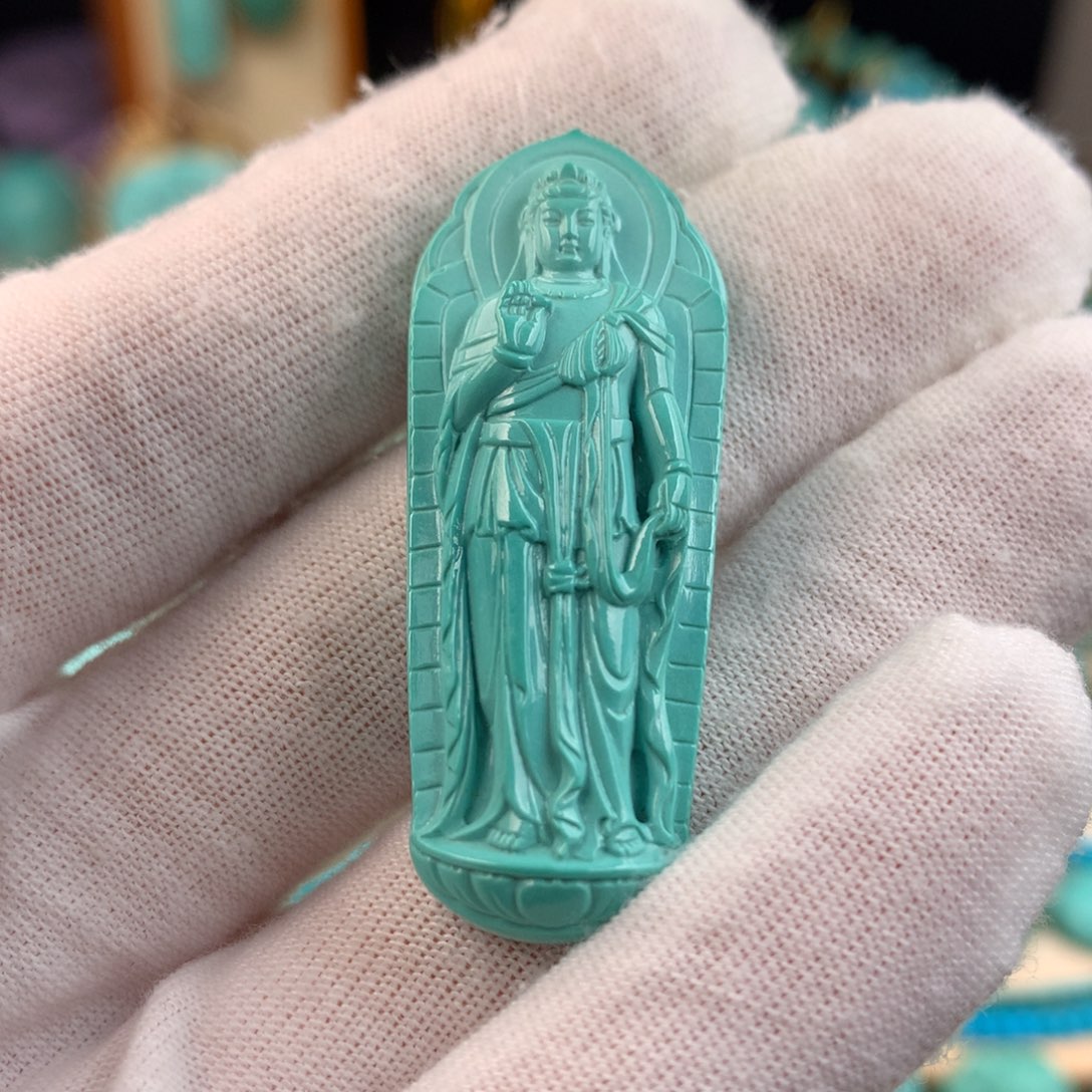 绿松石未镶嵌站观音
