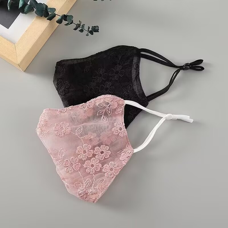 夏季网纱防晒口罩女士薄透气加大防紫外线护眼角网纱面罩可水洗53