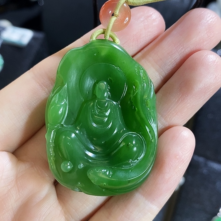 和田玉（碧玉）颈饰未镶嵌碧玉无相佛