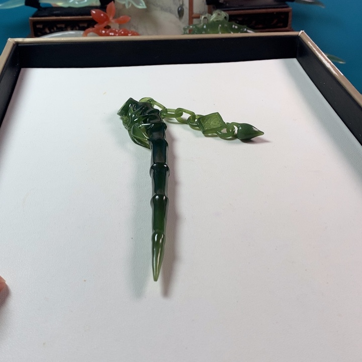 蛇纹石玉发簪未镶嵌禅*、