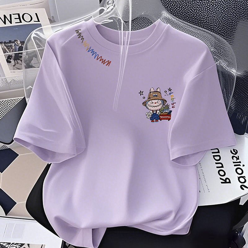 【6-2最新】2025纯棉男女同款纯棉T恤短袖t恤男女夏季ins印花