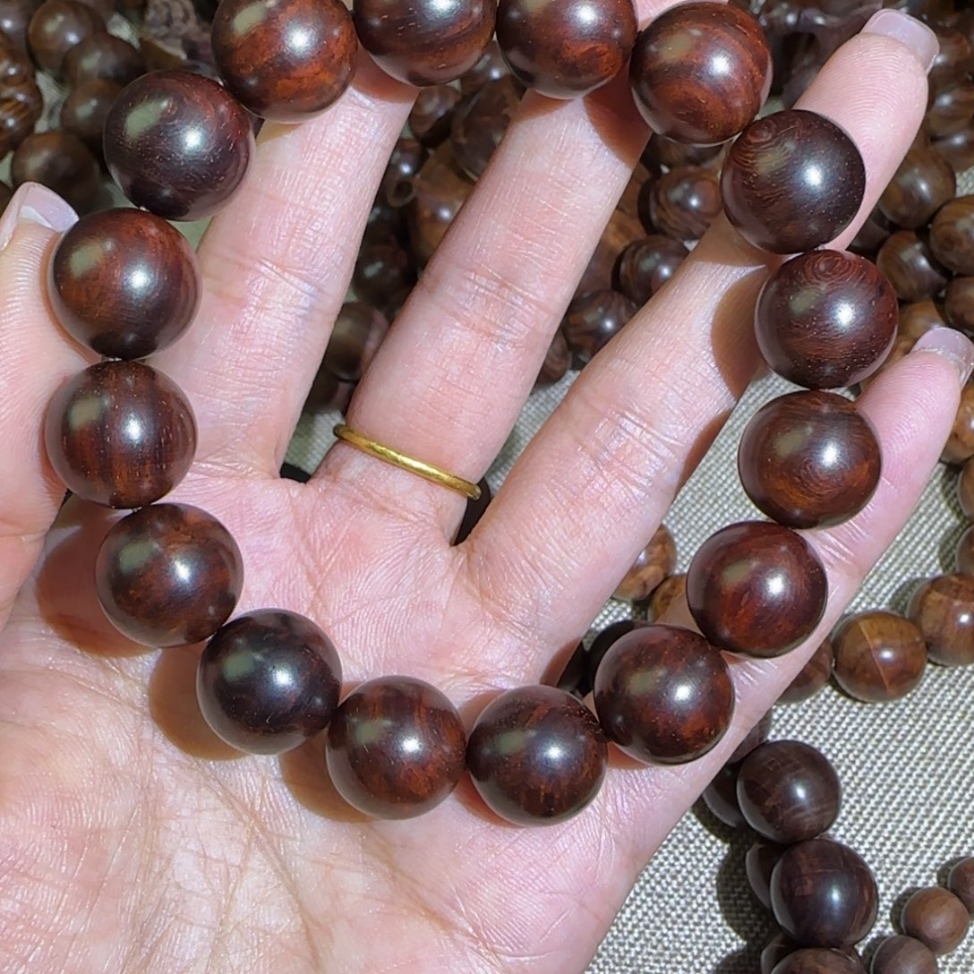 黄花梨/降香黄檀手串/手链印度小叶紫檀1.3瘤疤金星圆珠