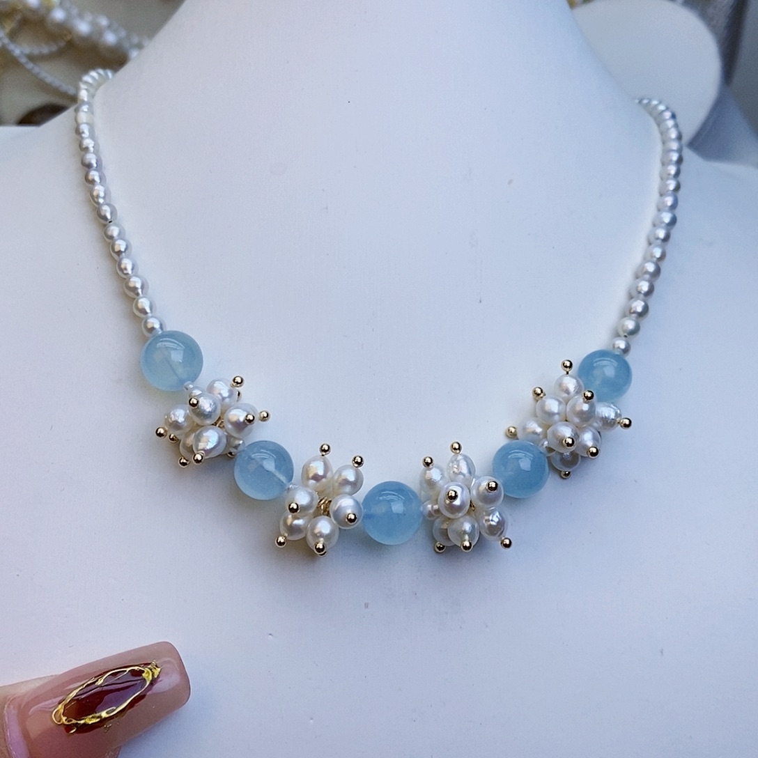 淡水珍珠颈饰银S925镶嵌