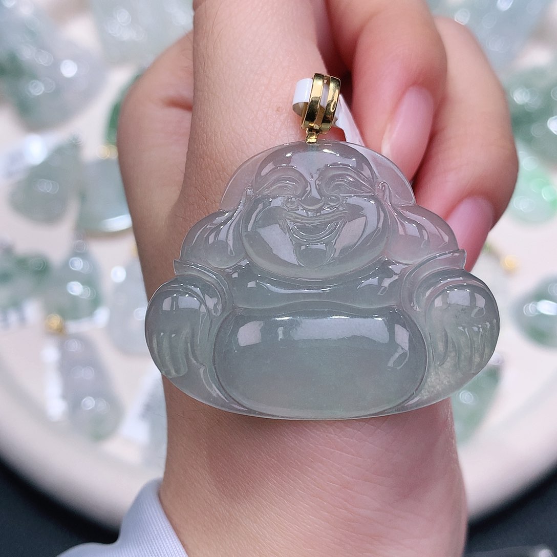 颈饰18K金镶嵌翡翠30.8-38.5-4.8