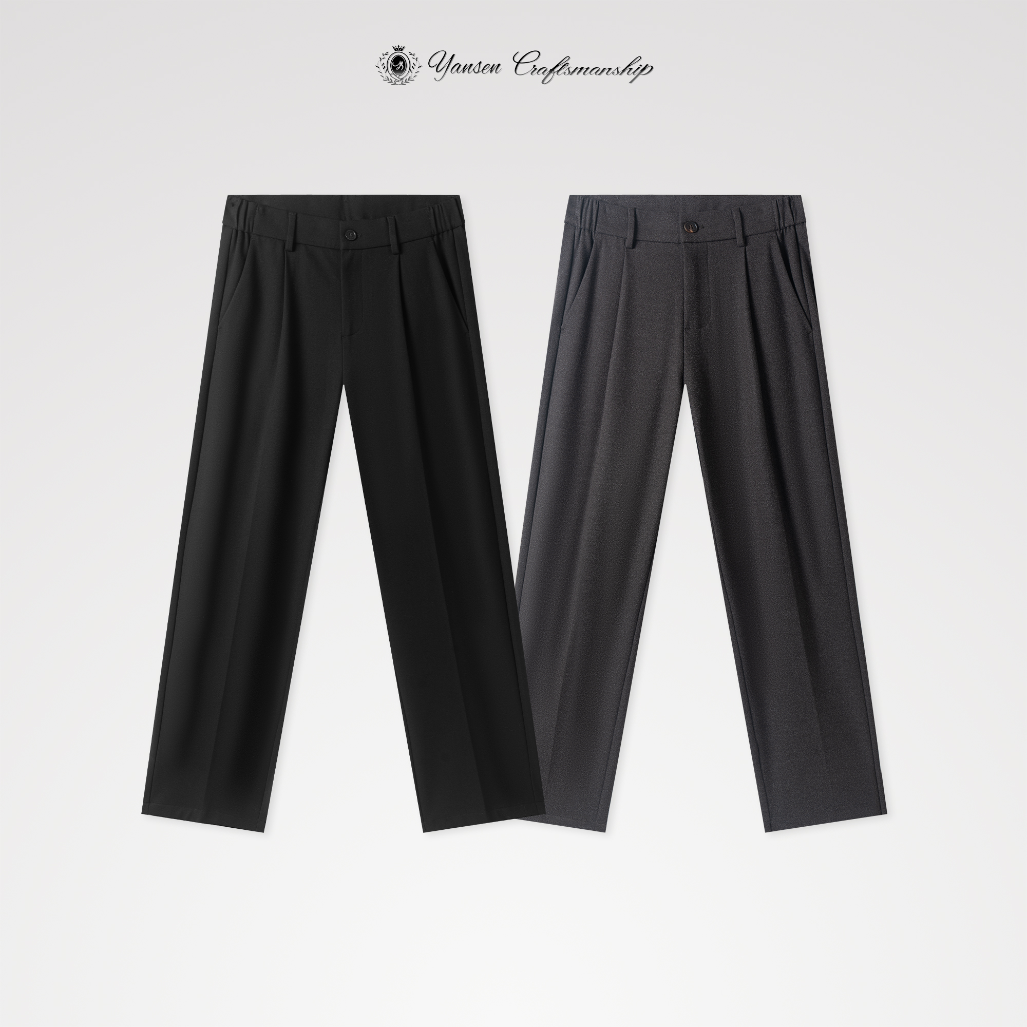 （直筒） 微磨毛 立体压线 简约 直筒休闲裤 YSB1103