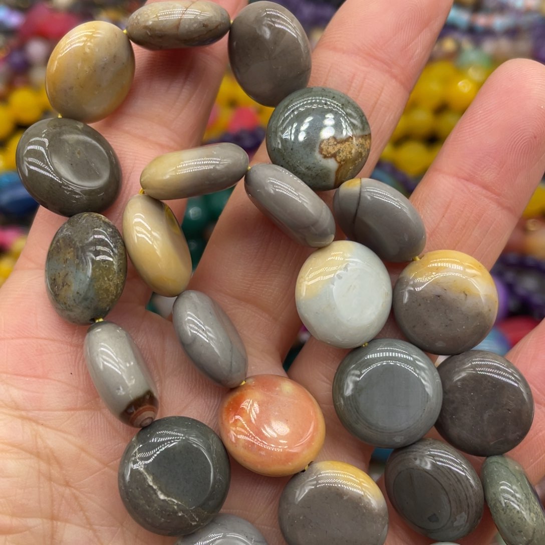 玛瑙/玉髓珠宝半成品未镶嵌海洋碧玉饼