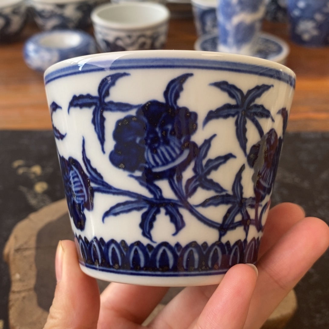 瓷片景德镇手绘陶瓷青花茶具