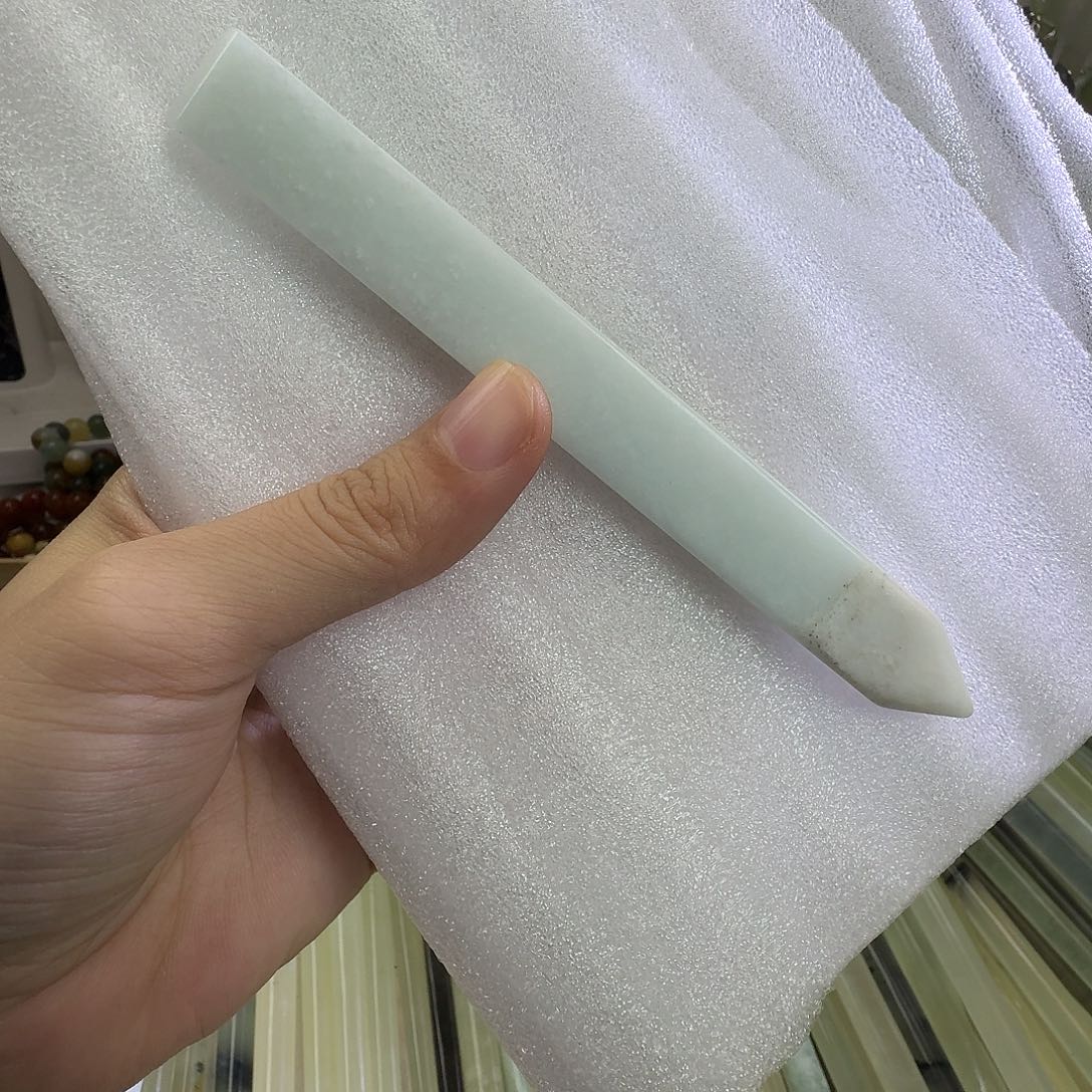 蛇纹石玉合金发饰 天青，默认微瑕