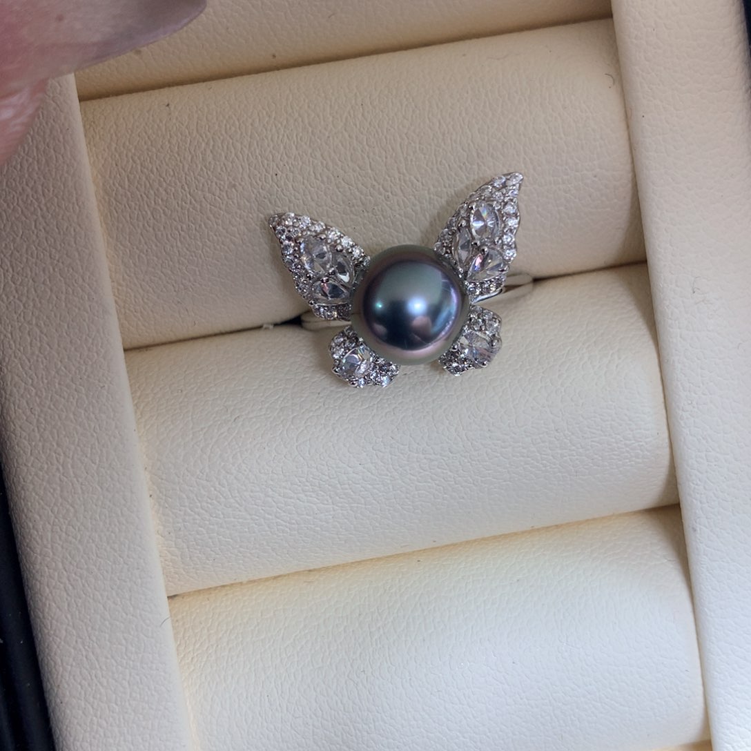 海水珍珠戒指银S925镶嵌