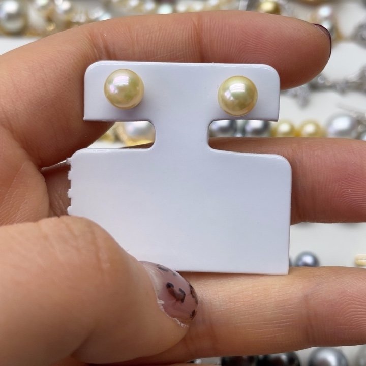 海水珍珠耳饰银S925镶嵌