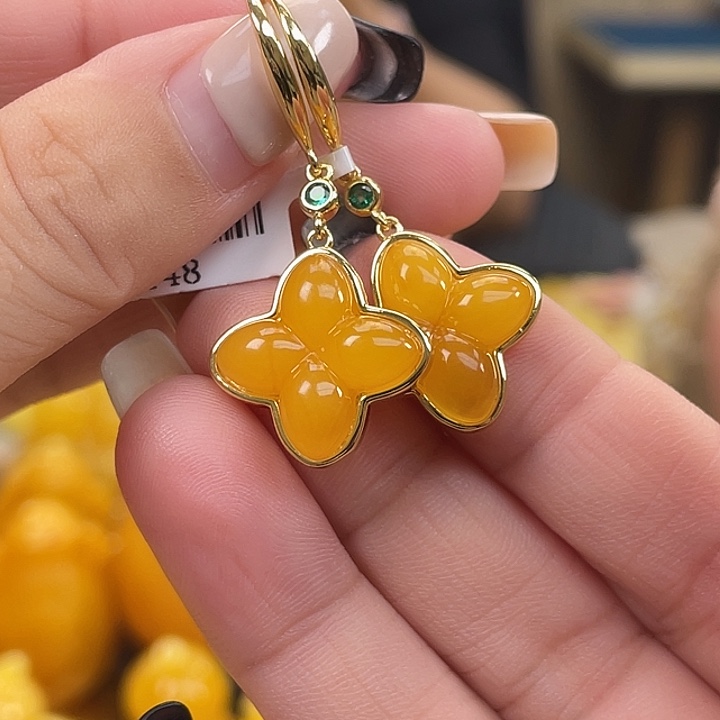 琥珀银S925镶嵌珠宝奇石多样性发其一h