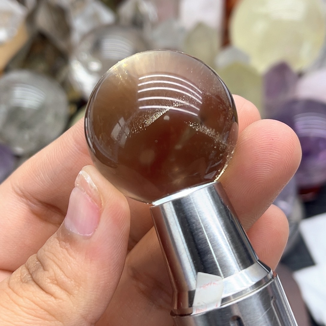 水晶珠宝半成品未镶嵌21 星空茶水晶球33mm（送底座）