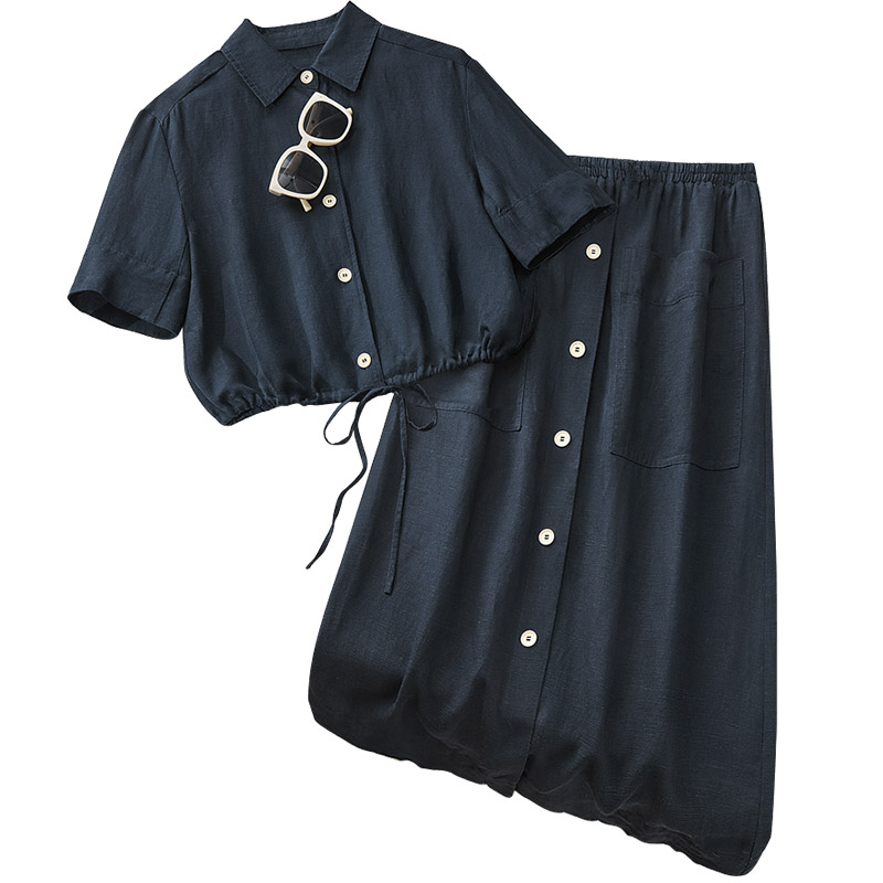 丝柏舍2025夏季新款女装衬衫搭半身裙两件套简约套装S52R1647N