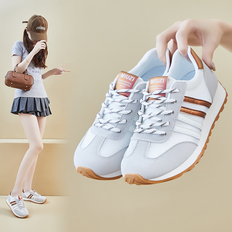 ins潮韩版阿甘鞋女2025夏季新款网面透气小白鞋百搭轻便休闲鞋286