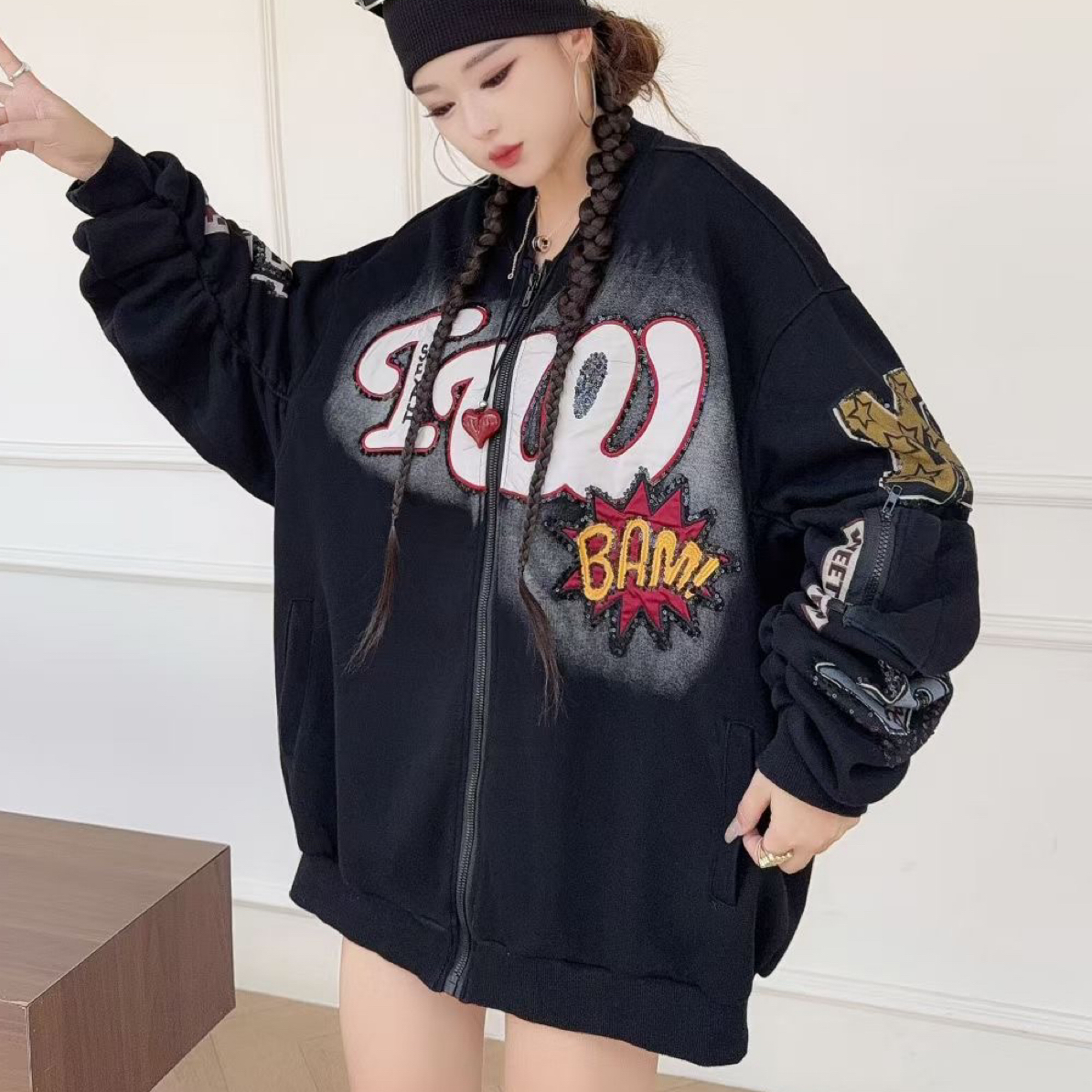 欧货潮牌重工刺绣棒球服外套女2025秋季新款宽松百搭夹克上衣潮