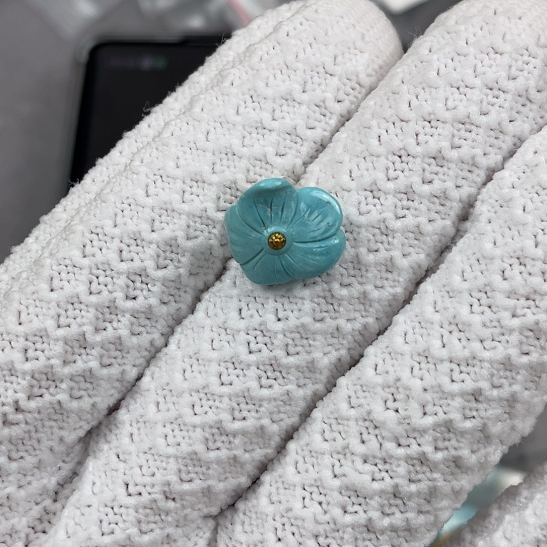 绿松石未镶嵌花花卡子编号24