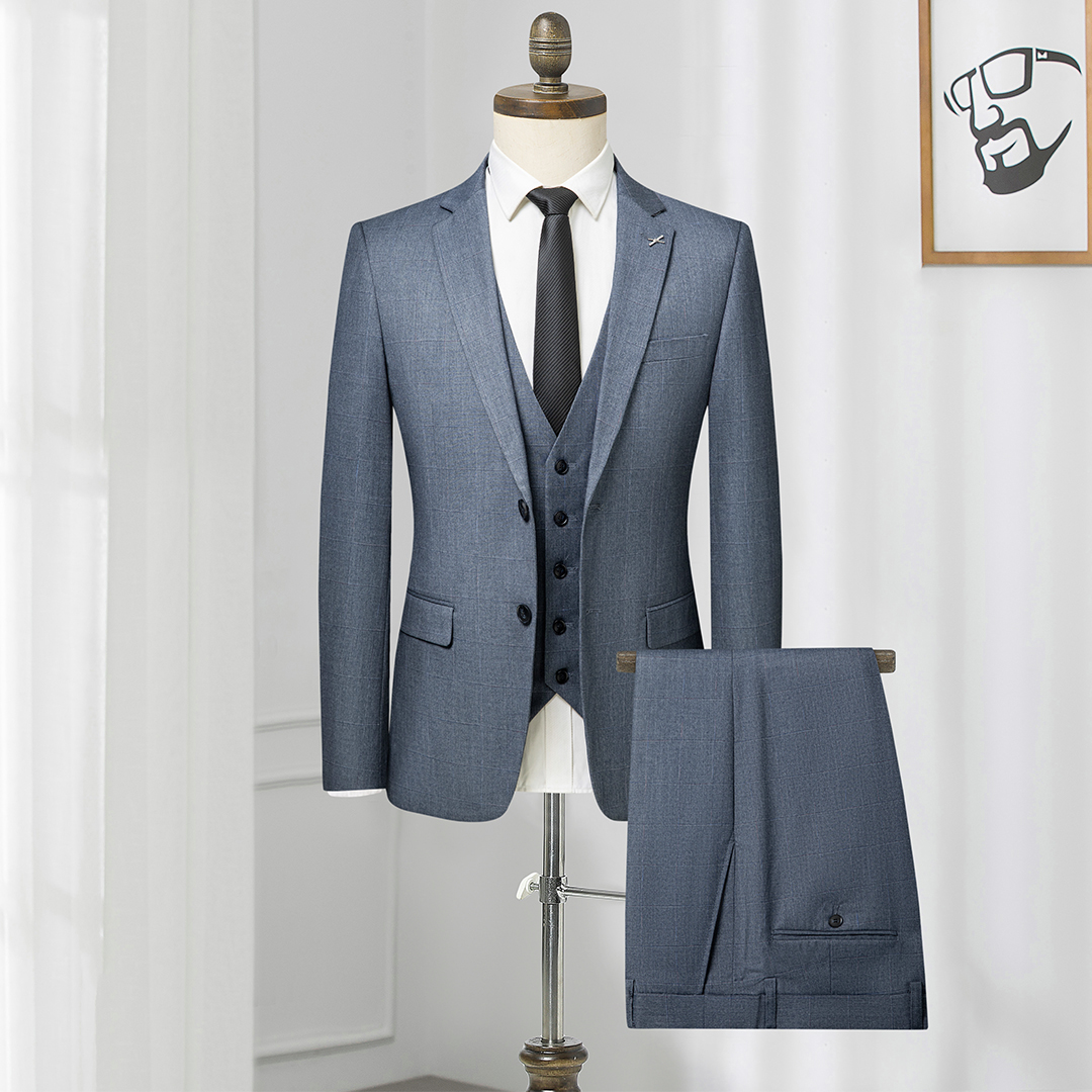 【上衣马甲裤子三件套】商务休闲百搭洋气成人礼西装婚礼西服套装男