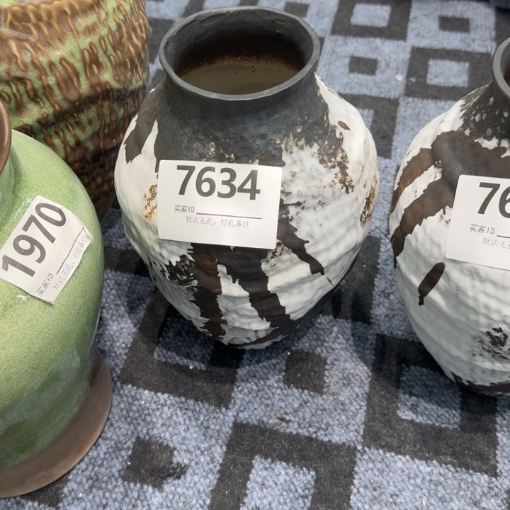 小***米瓷片景德镇高温花器编码7634高28口8默认无孔