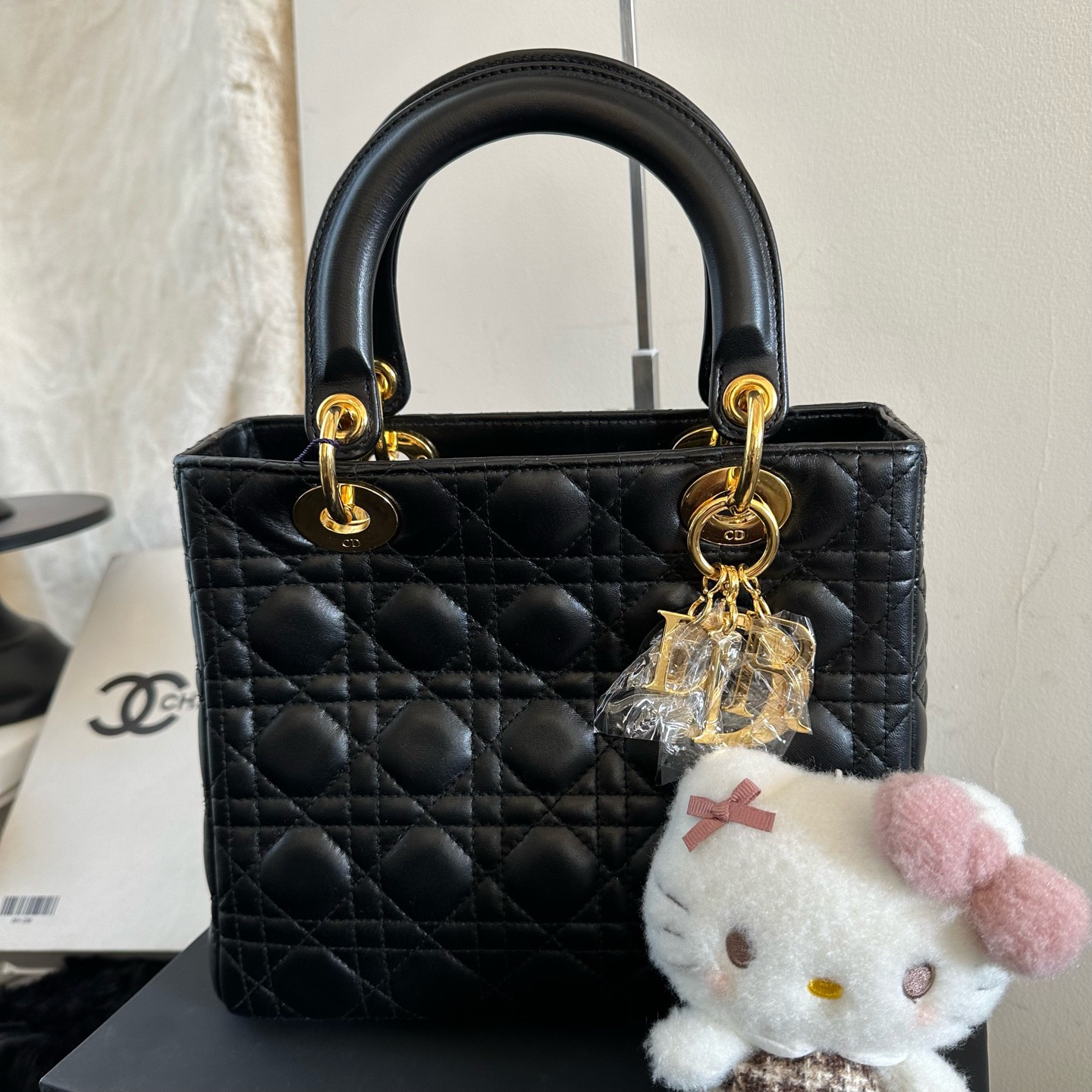 95新 DIOR/迪奥 Dior/迪奥 黑色金扣五格戴妃包