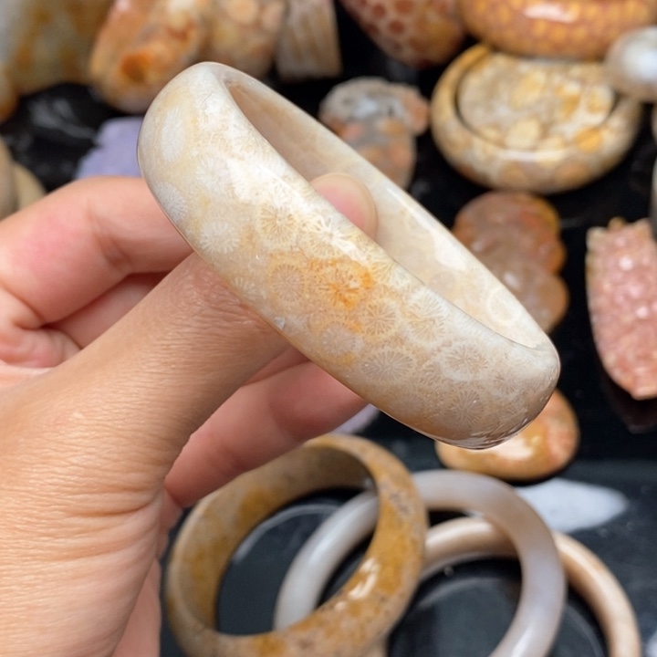 硅化珊瑚（珊瑚玉）手镯未镶嵌54