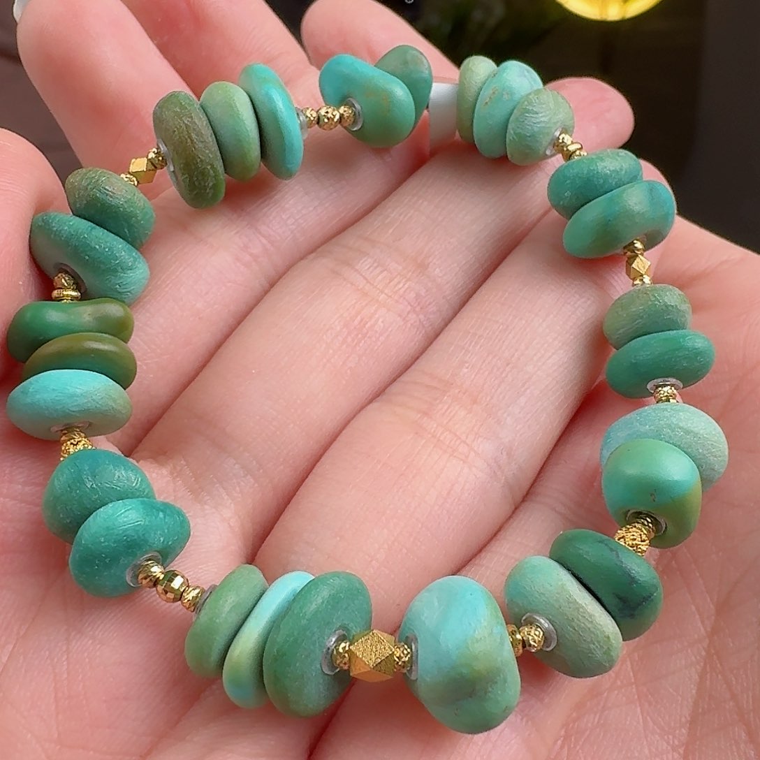 绿松石珠宝奇石18K金镶嵌
