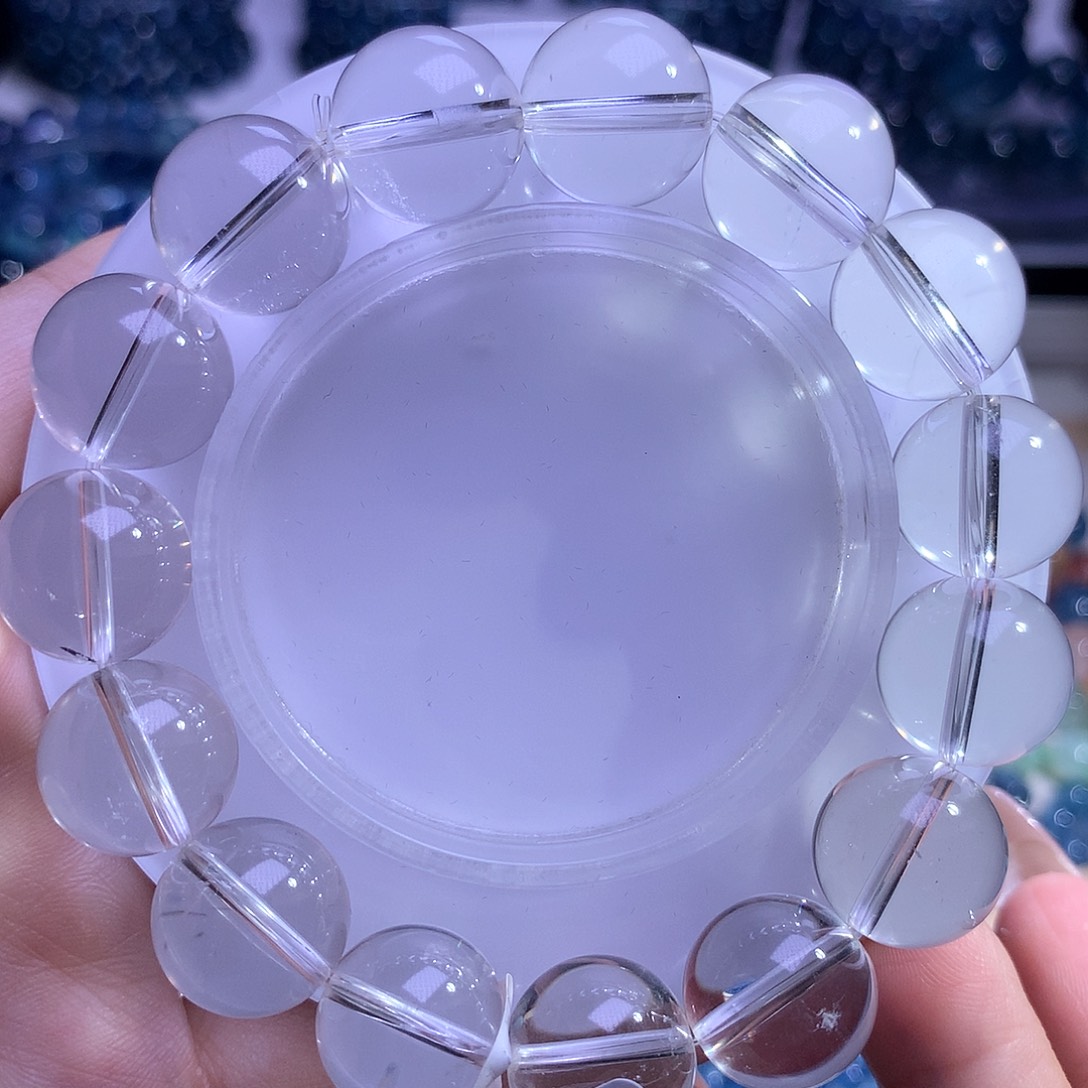 未镶嵌手串水晶14mm 白水串