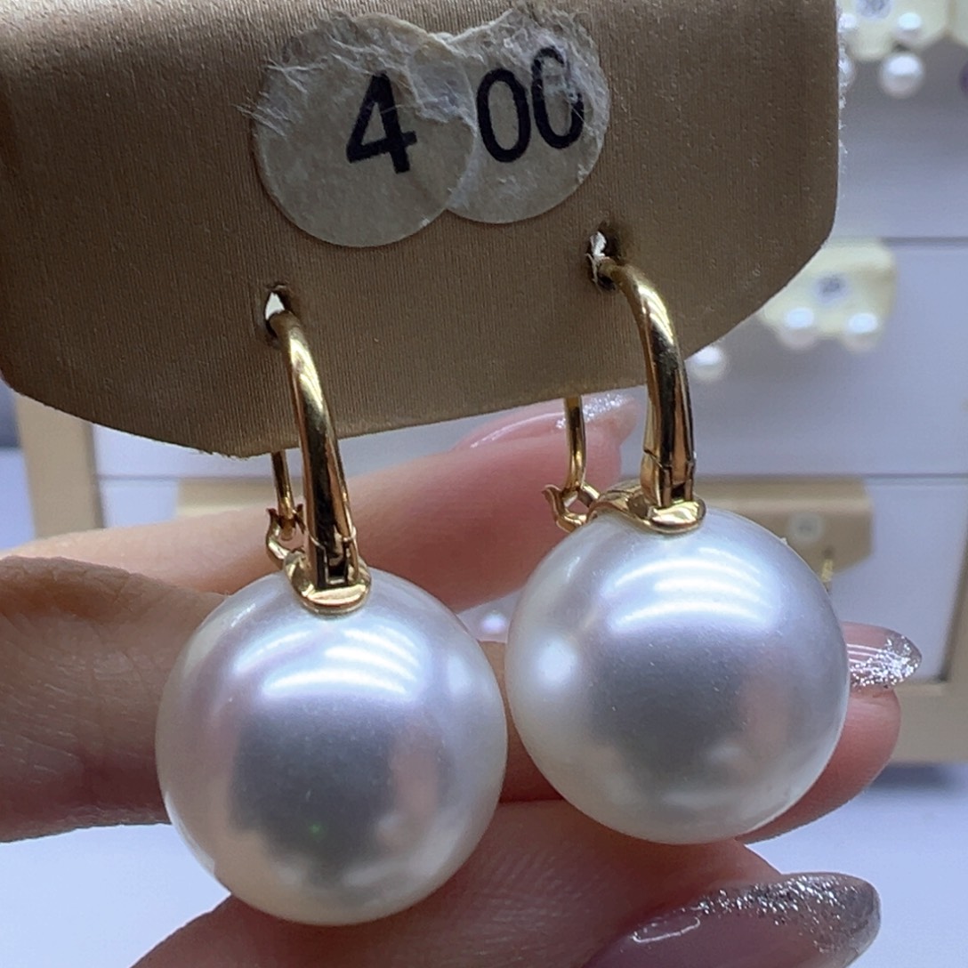 银S925镶嵌淡水珍珠耳饰