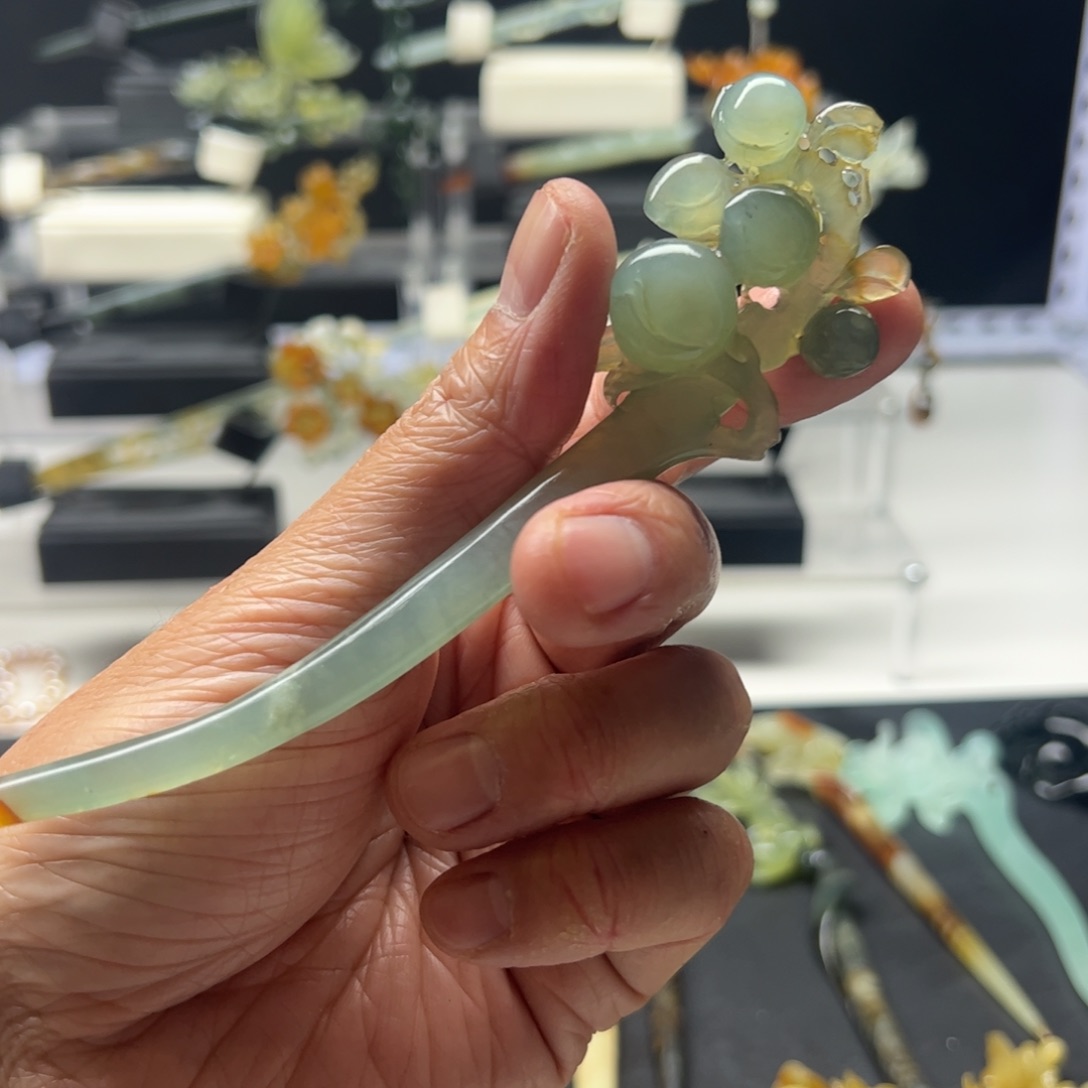 岫玉福利发簪未镶嵌