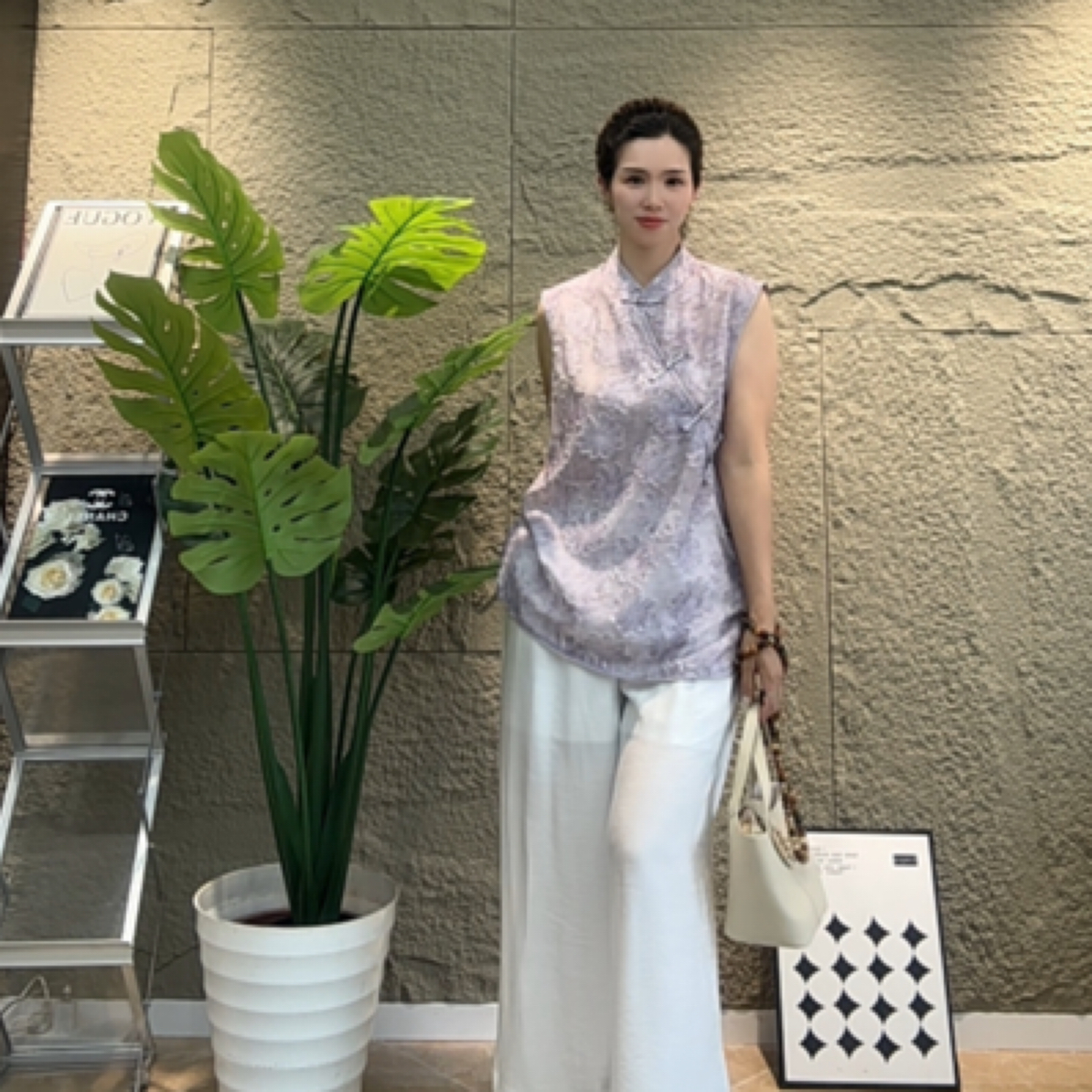 新中式国风女夏季无袖上衣搭配半身裙套装