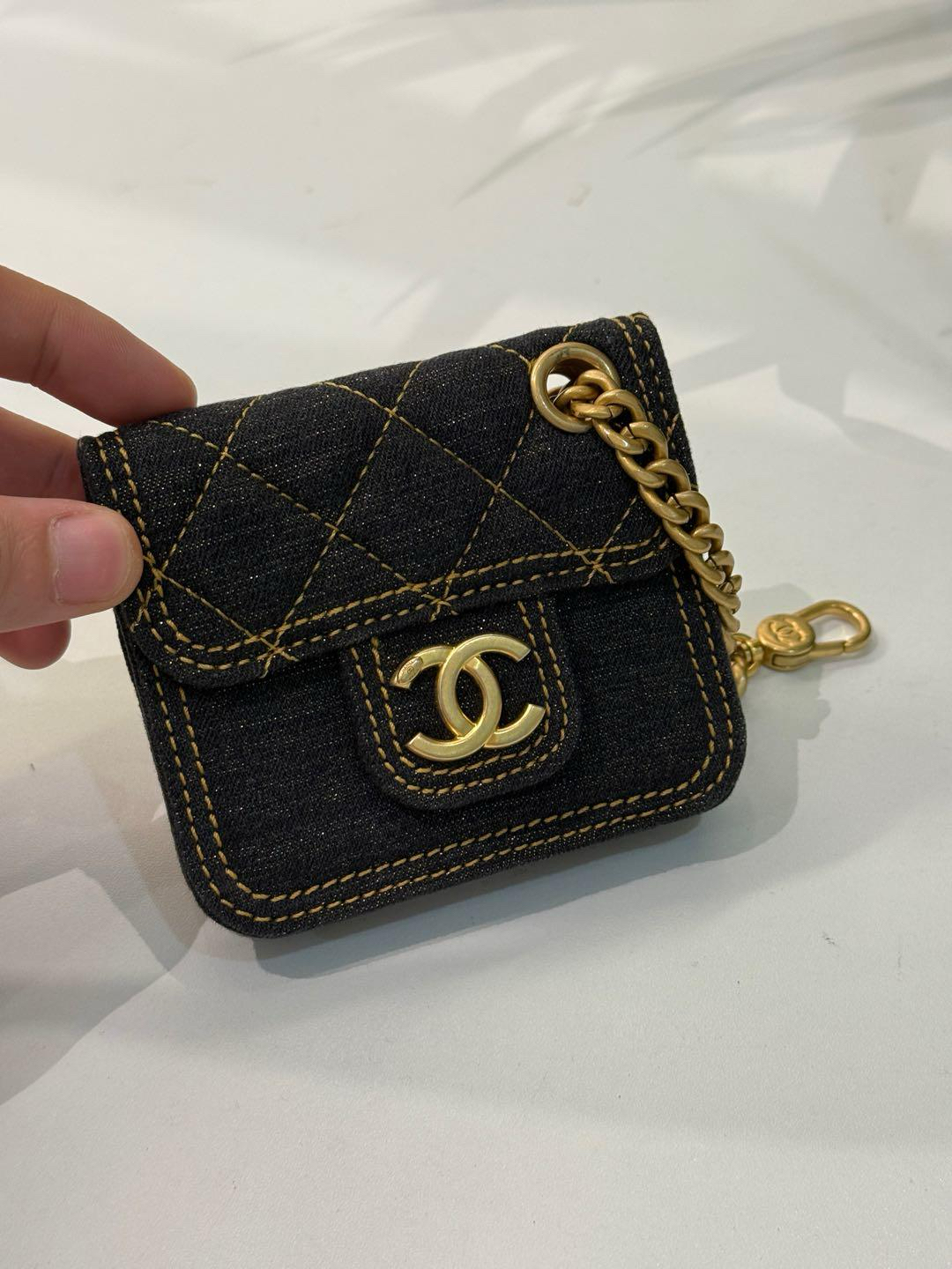 95新 Chanel/香奈儿 23s蓝色丹宁挂件包96442337