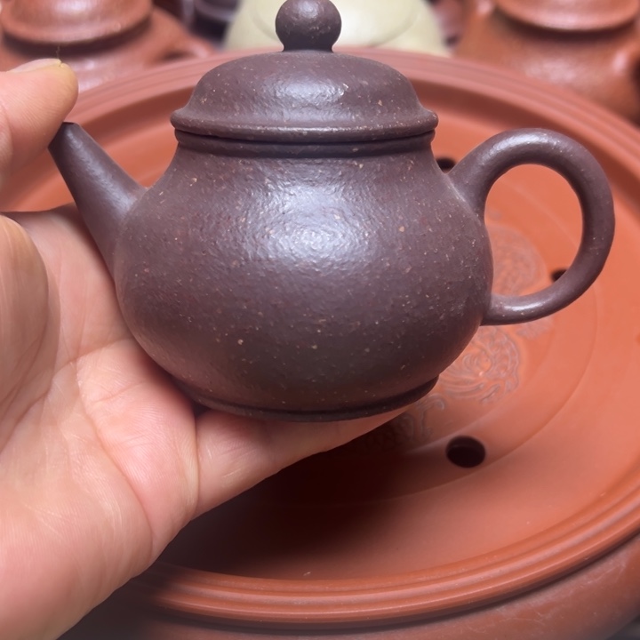 紫砂茶壶宜兴原矿紫降坡