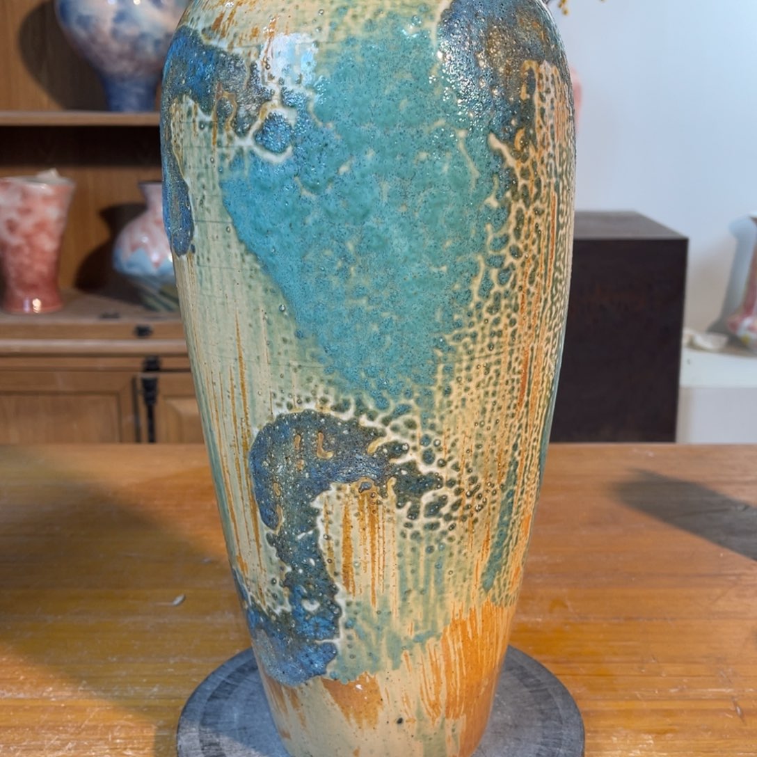 摆件陶景德镇陶瓷高36.5内口11微瑕