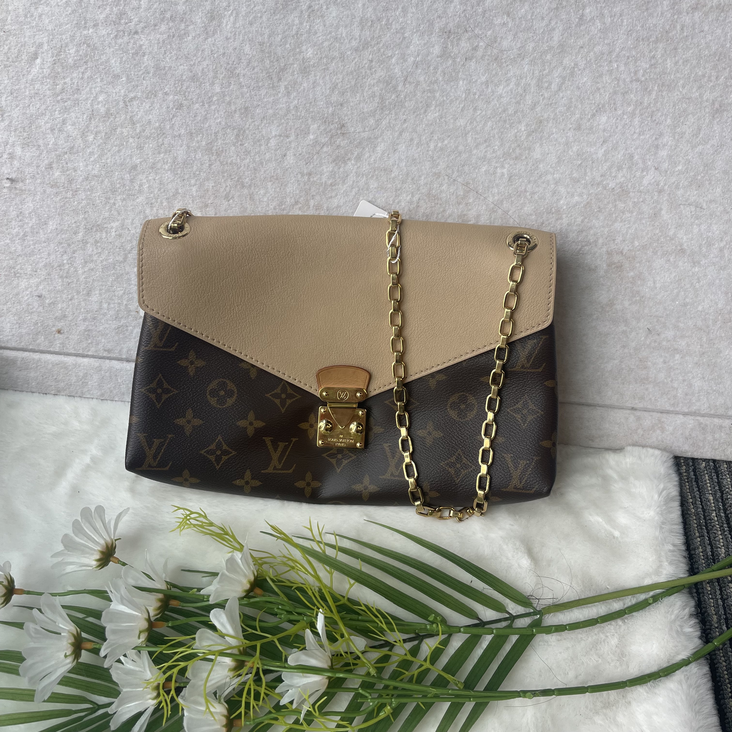 修复品老花拼色信封包 全原