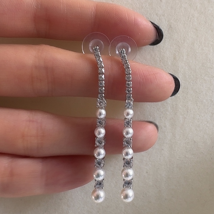 s***e耳饰淡水珍珠银S925镶嵌许妍同款