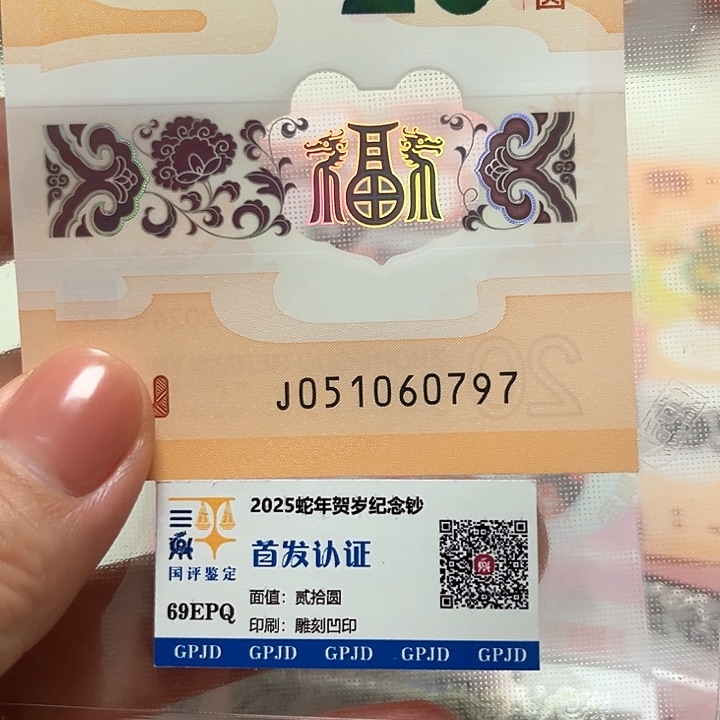 塑料龙年生肖纪念钞60797