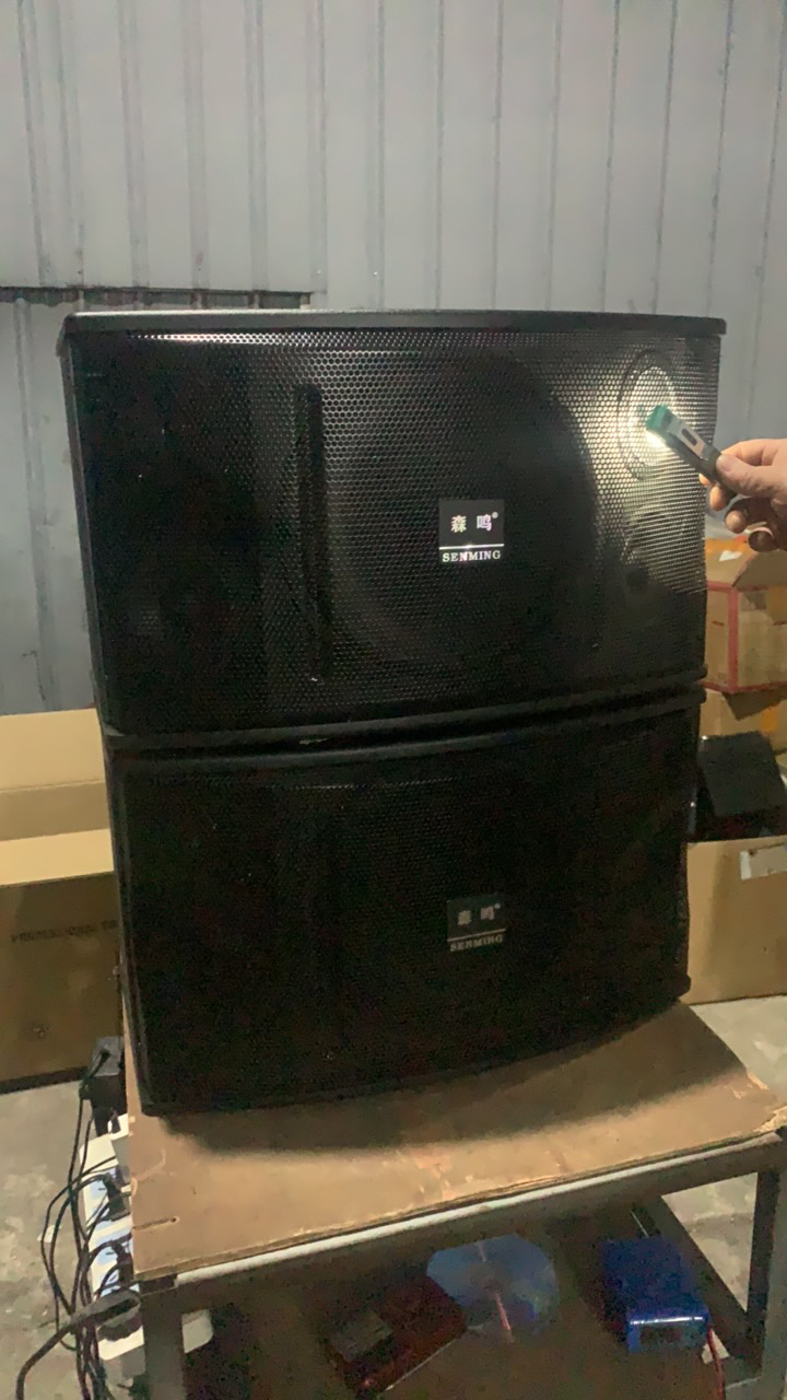 未使用  森鸣10寸三分频卡包箱一对，需要接功放机使用，送线