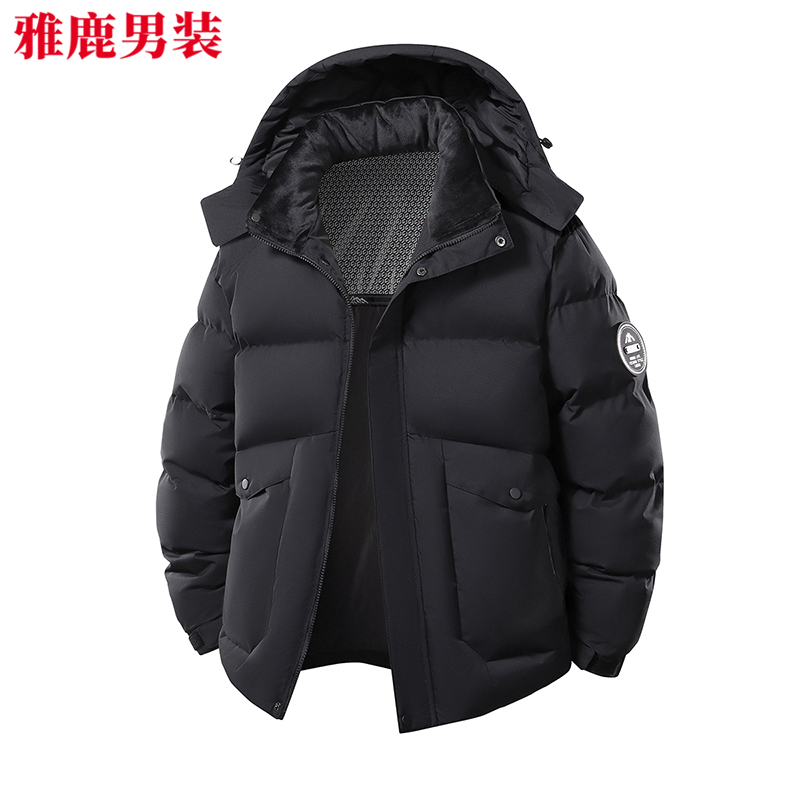 雅鹿男装2025冬季男士棉服新款外套时尚棉袄潮流加厚保暖连帽棉衣