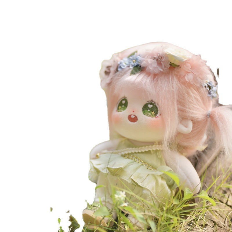 【蜜茶人行20cm女孩含玩偶属性】女娃公仔娃娃炸毛出生证无棉花送