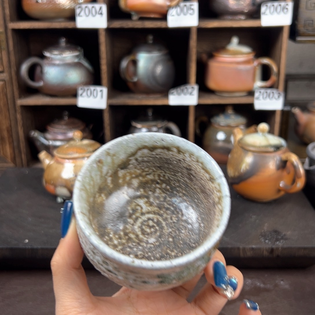 杯柴烧茶器粗陶主人杯