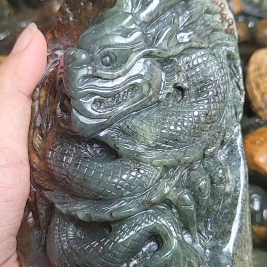 龍***坤岫岩河磨玉（透闪石质玉）未镶嵌挂件